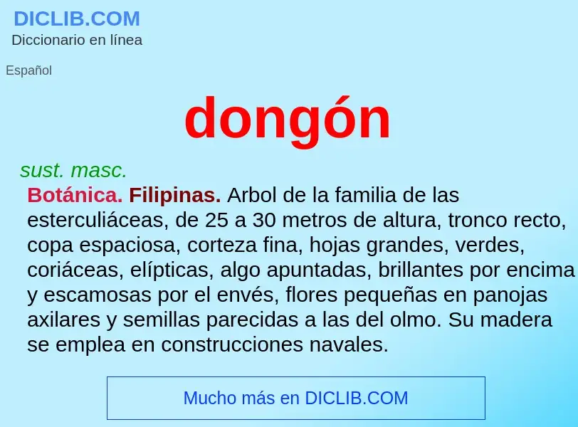 ¿Qué es dongón? - significado y definición