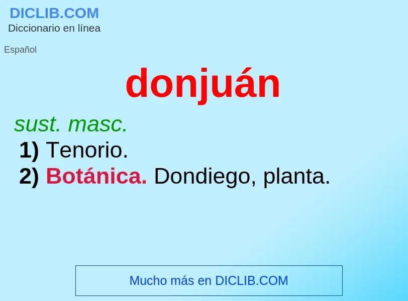 ¿Qué es donjuán? - significado y definición