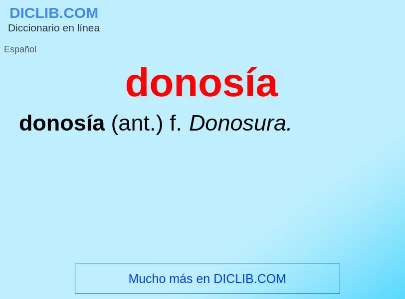 ¿Qué es donosía? - significado y definición