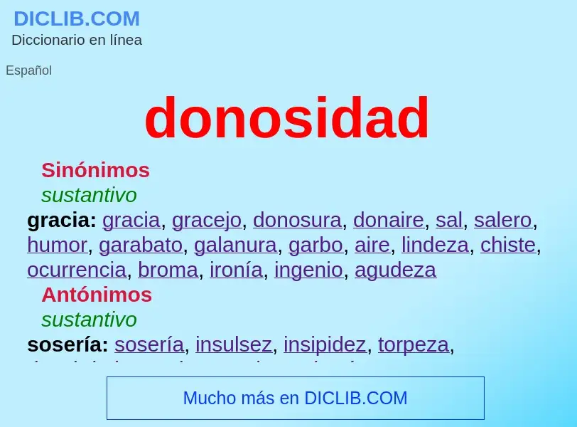 ¿Qué es donosidad? - significado y definición