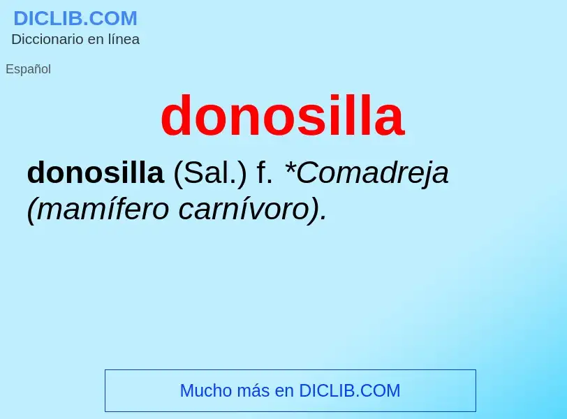 ¿Qué es donosilla? - significado y definición