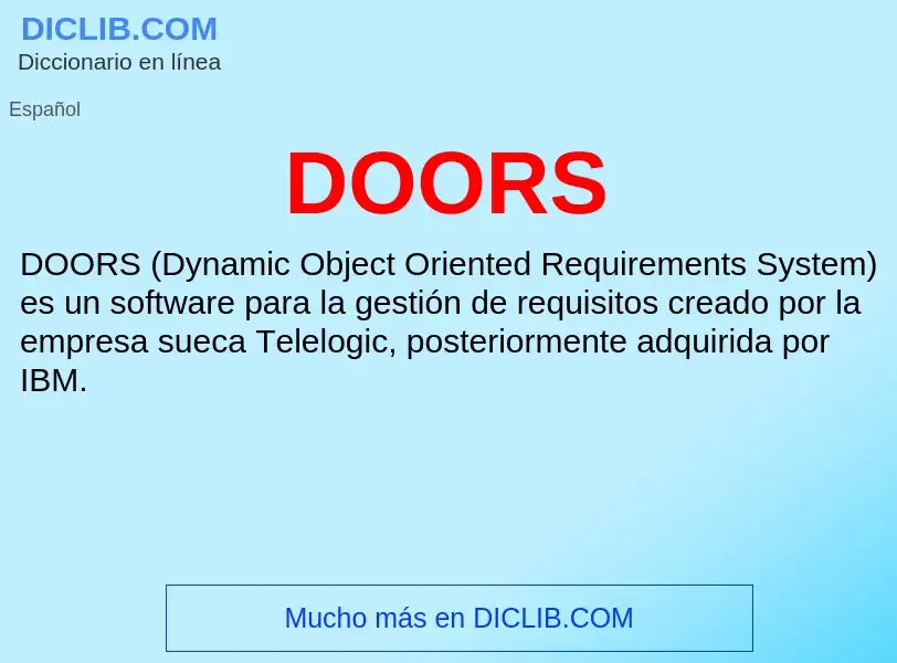 ¿Qué es DOORS? - significado y definición