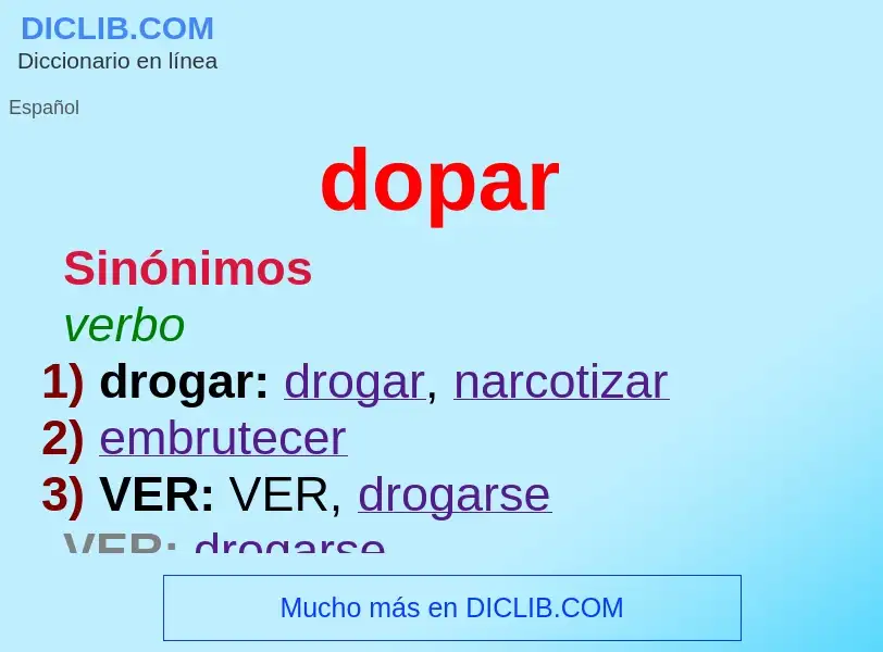 ¿Qué es dopar? - significado y definición