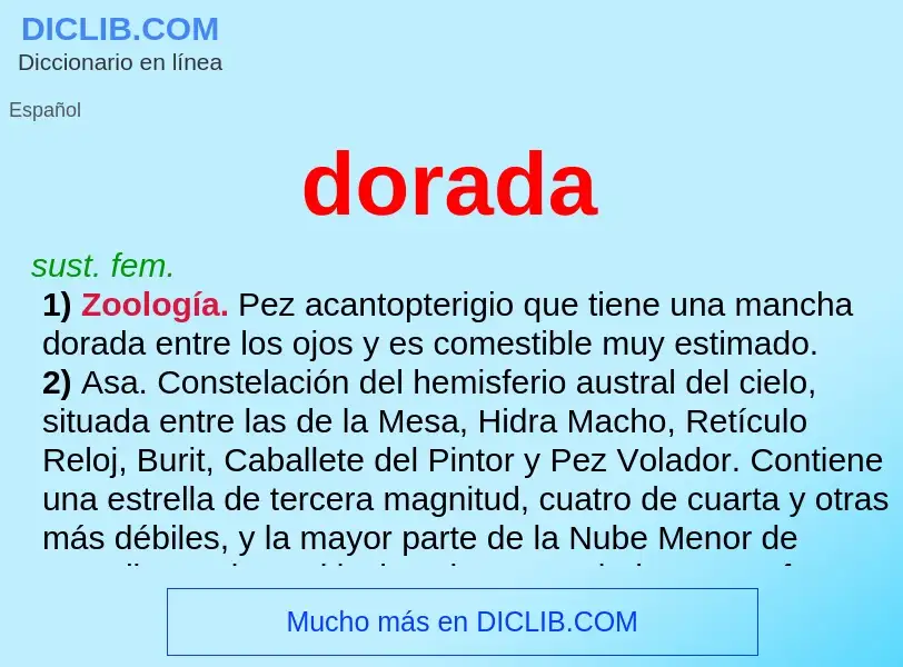 ¿Qué es dorada? - significado y definición