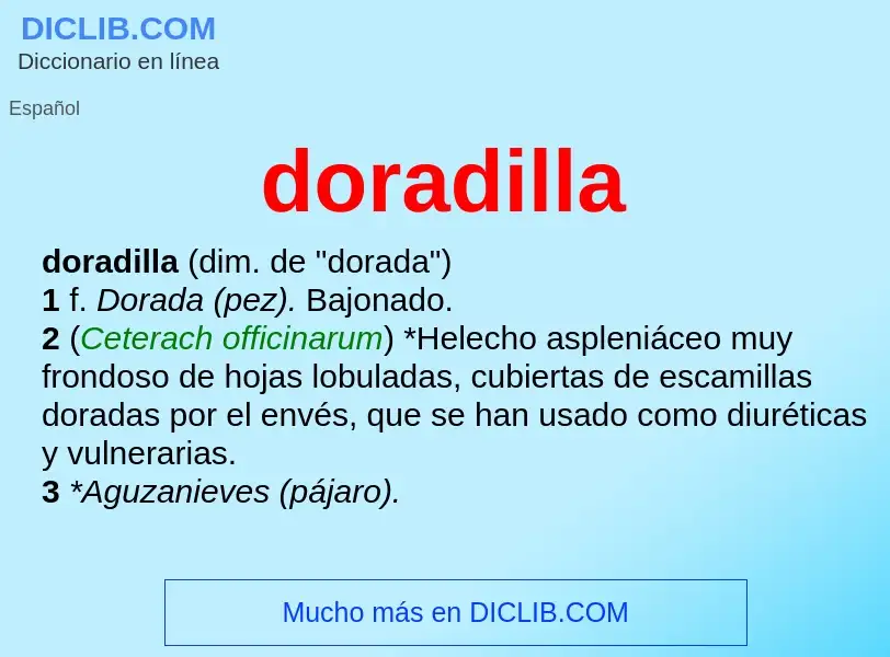 ¿Qué es doradilla? - significado y definición