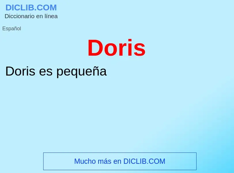 ¿Qué es Doris? - significado y definición