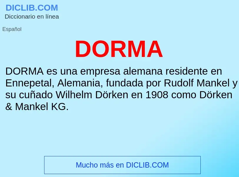 ¿Qué es DORMA? - significado y definición