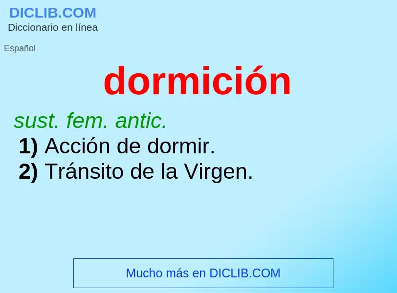 ¿Qué es dormición? - significado y definición