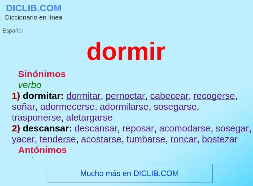 Wat is dormir - definition