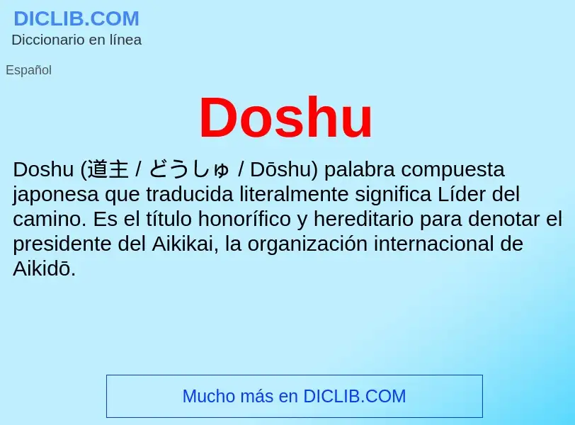 ¿Qué es Doshu? - significado y definición