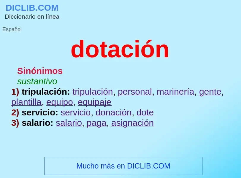 ¿Qué es dotación? - significado y definición