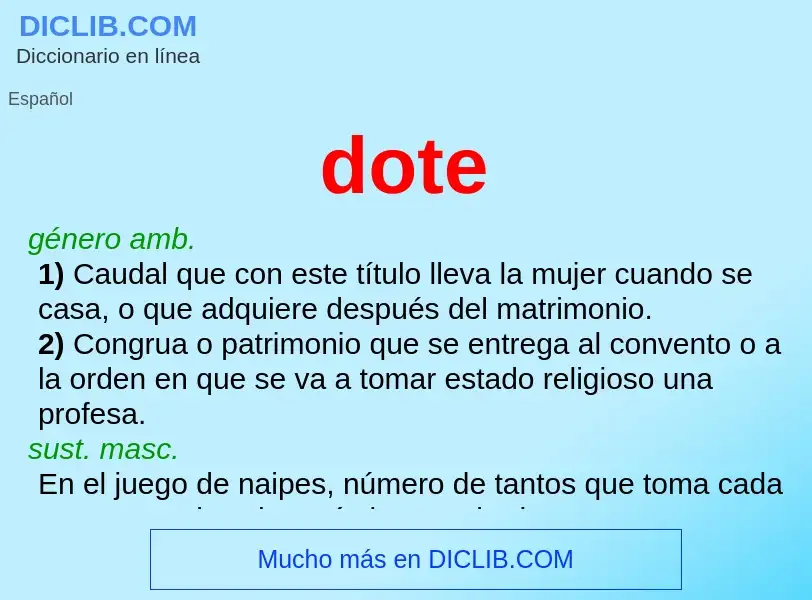 Wat is dote - definition