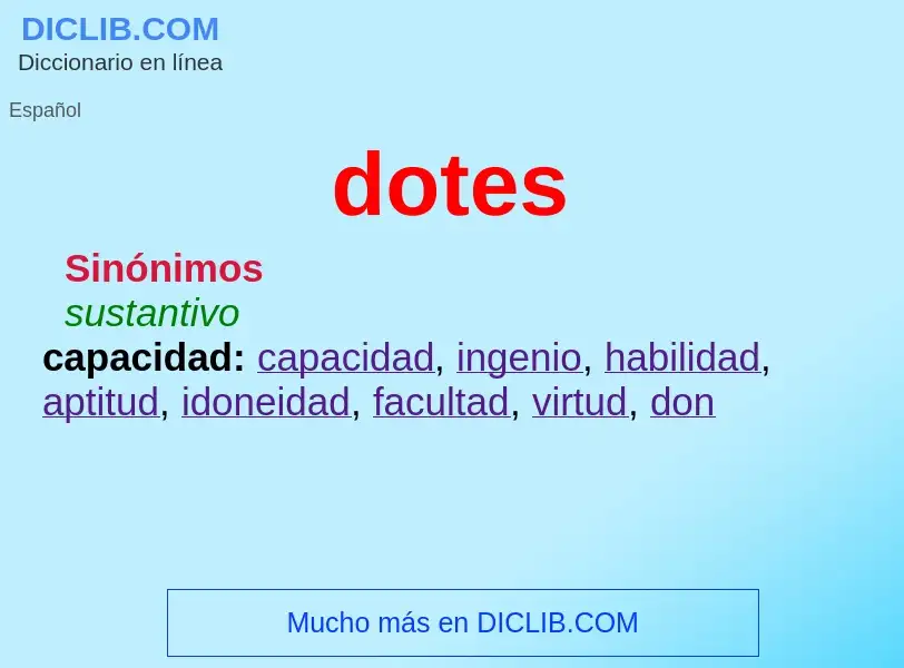 Wat is dotes - definition