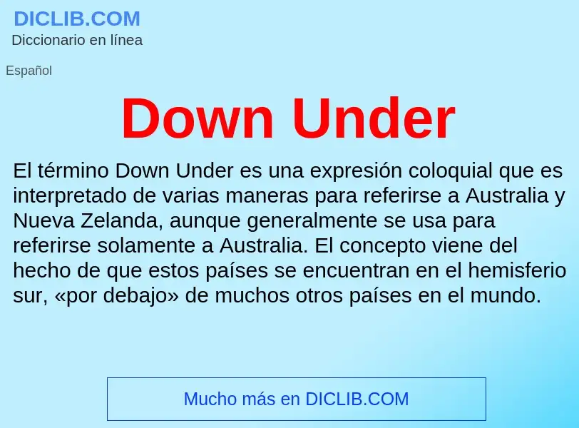 Wat is Down Under - definition