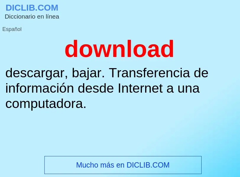 ¿Qué es download? - significado y definición