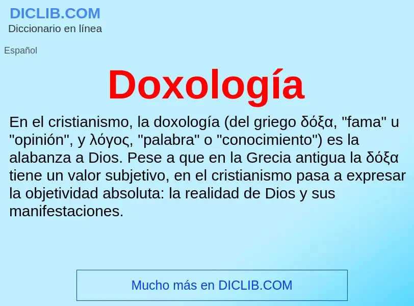 ¿Qué es Doxología? - significado y definición