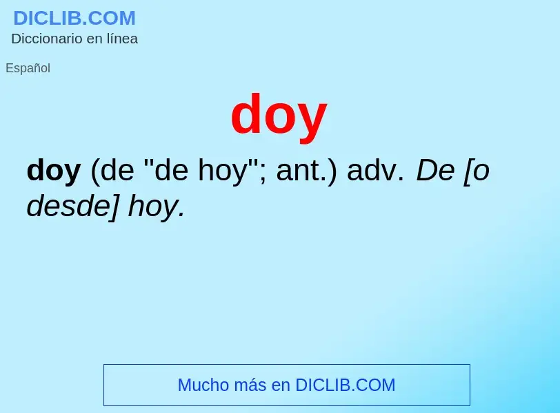 ¿Qué es doy? - significado y definición