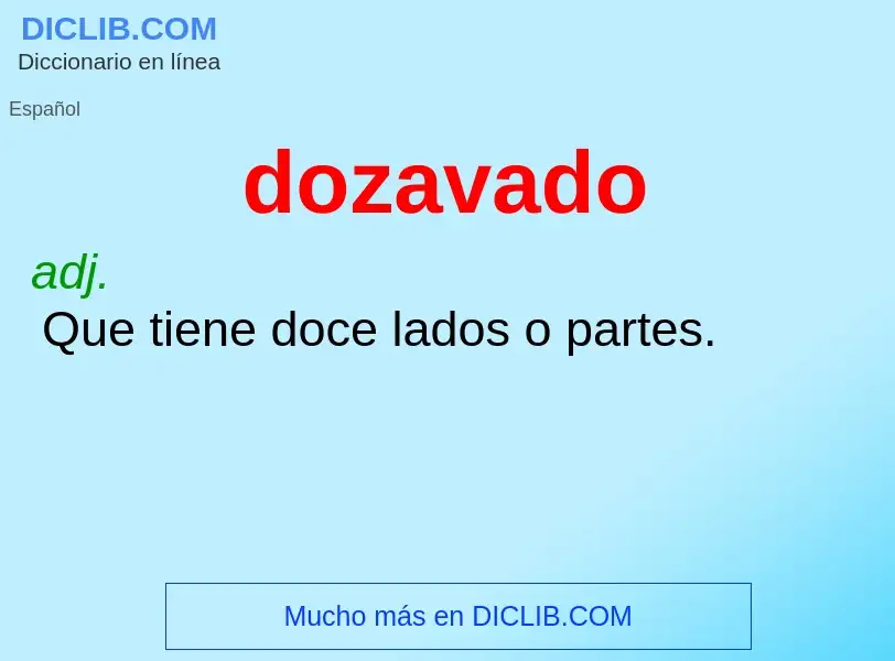 ¿Qué es dozavado? - significado y definición