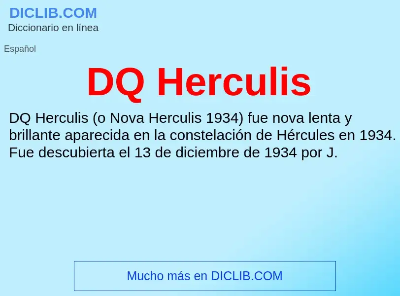 ¿Qué es DQ Herculis? - significado y definición