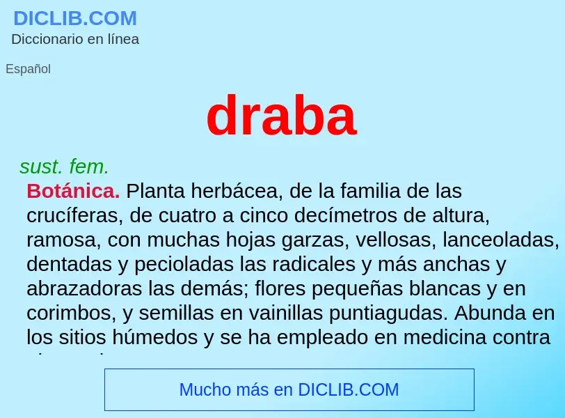 ¿Qué es draba? - significado y definición