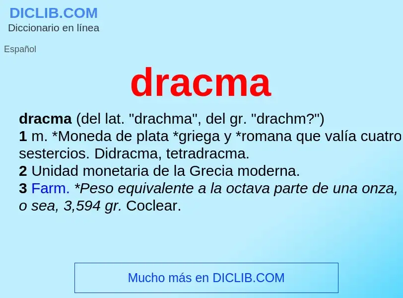 ¿Qué es dracma? - significado y definición