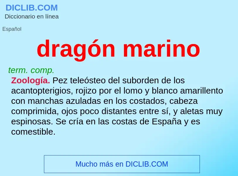 ¿Qué es dragón marino? - significado y definición