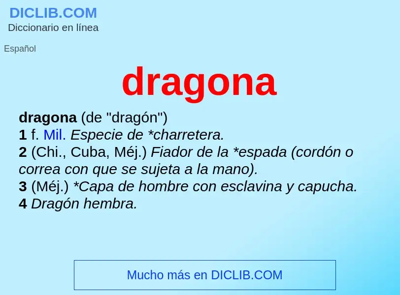 ¿Qué es dragona? - significado y definición