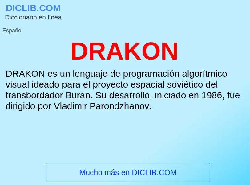 ¿Qué es DRAKON? - significado y definición