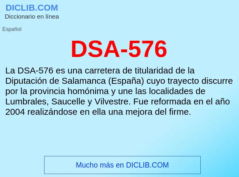 ¿Qué es DSA-576? - significado y definición