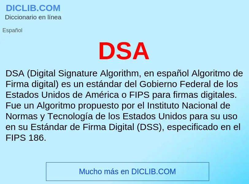 ¿Qué es DSA? - significado y definición