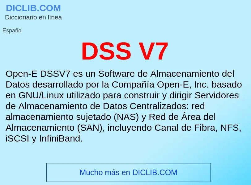 ¿Qué es DSS V7? - significado y definición