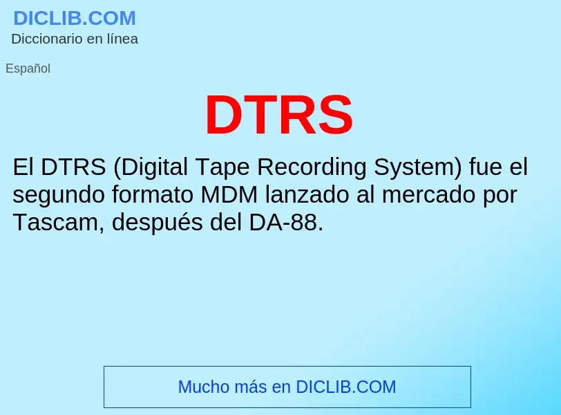 Wat is DTRS - definition