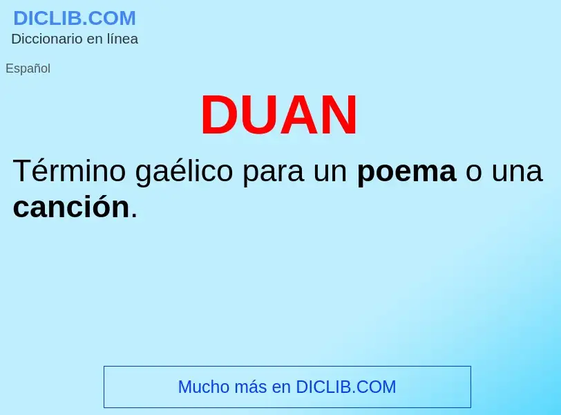 ¿Qué es DUAN? - significado y definición