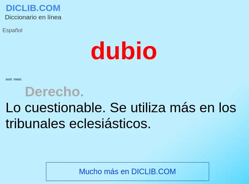 ¿Qué es dubio? - significado y definición