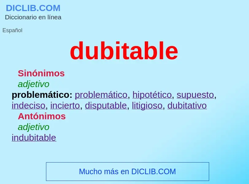 ¿Qué es dubitable? - significado y definición