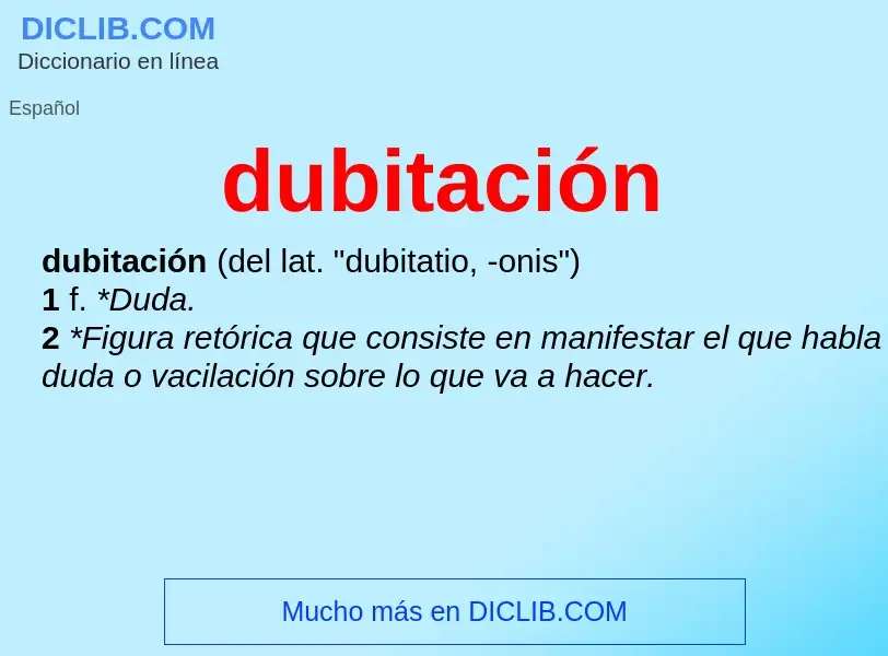 ¿Qué es dubitación? - significado y definición