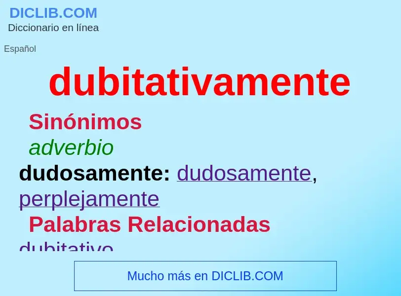 What is dubitativamente - definition