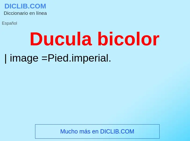 ¿Qué es Ducula bicolor? - significado y definición