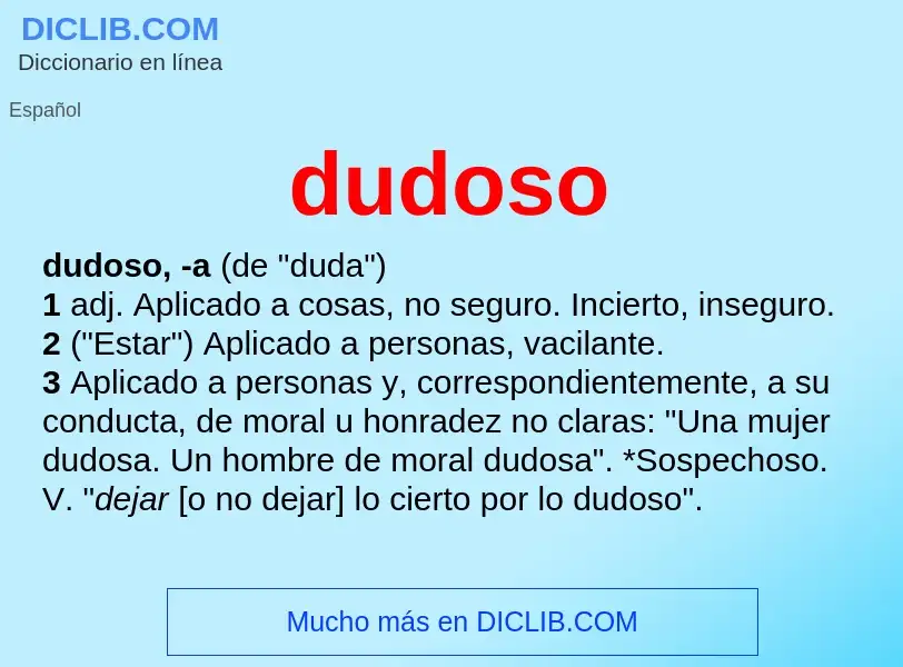 What is dudoso - meaning and definition