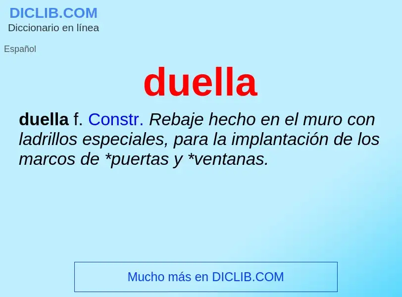 ¿Qué es duella? - significado y definición