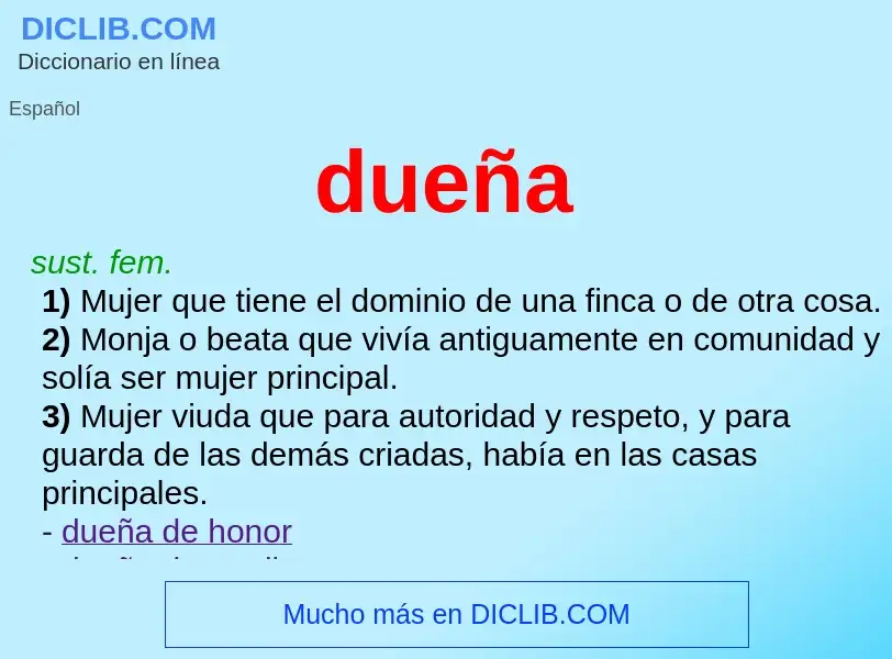 ¿Qué es dueña? - significado y definición