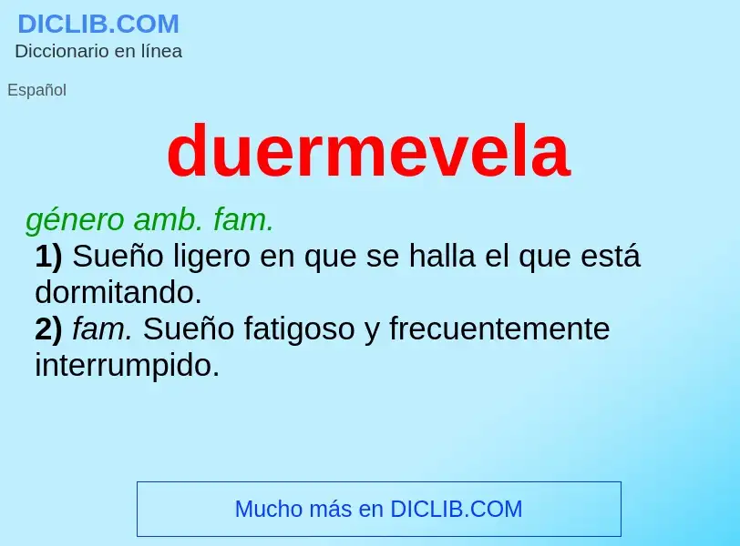 ¿Qué es duermevela? - significado y definición