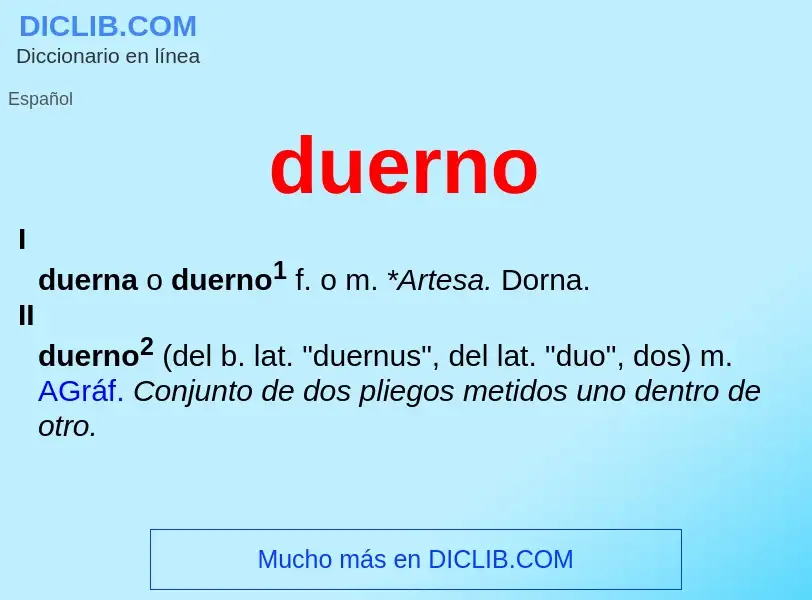 ¿Qué es duerno? - significado y definición