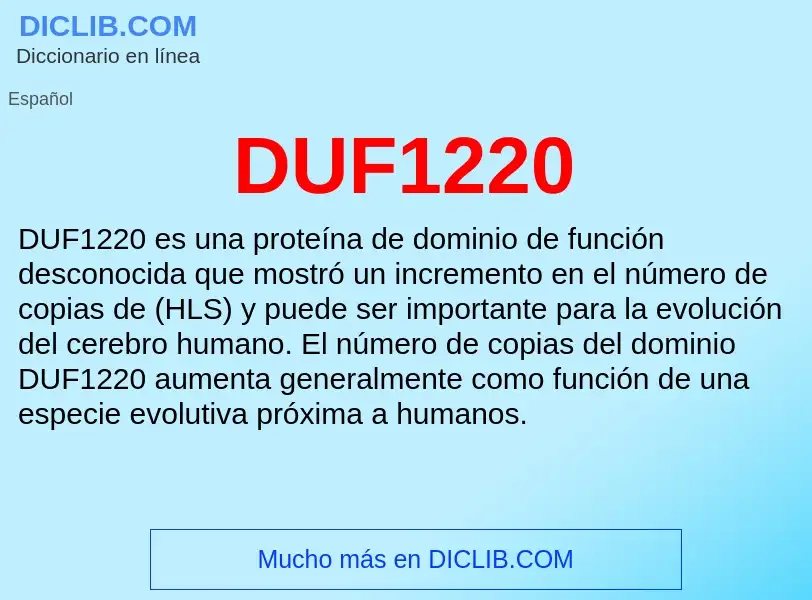 ¿Qué es DUF1220? - significado y definición