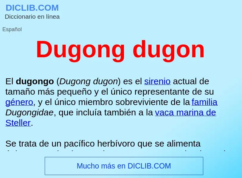 ¿Qué es Dugong dugon ? - significado y definición