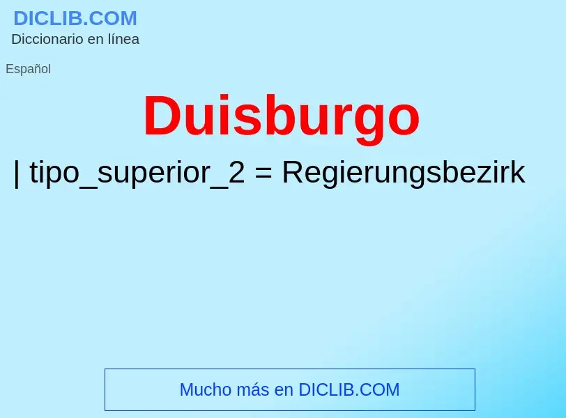 ¿Qué es Duisburgo? - significado y definición