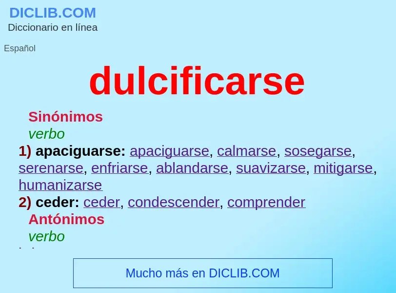 Che cos'è dulcificarse - definizione