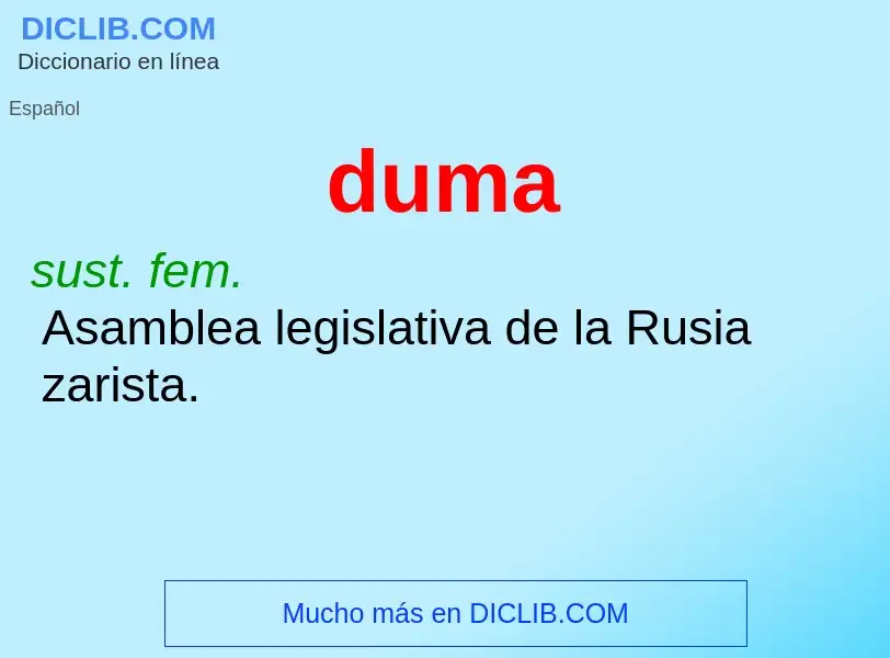 ¿Qué es duma? - significado y definición