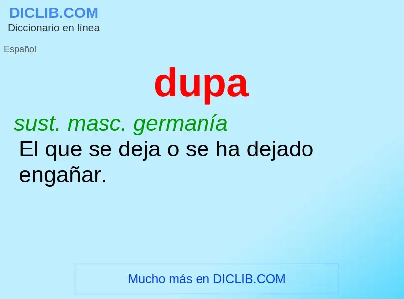 ¿Qué es dupa? - significado y definición