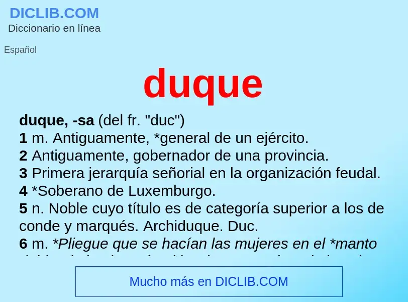 ¿Qué es duque? - significado y definición